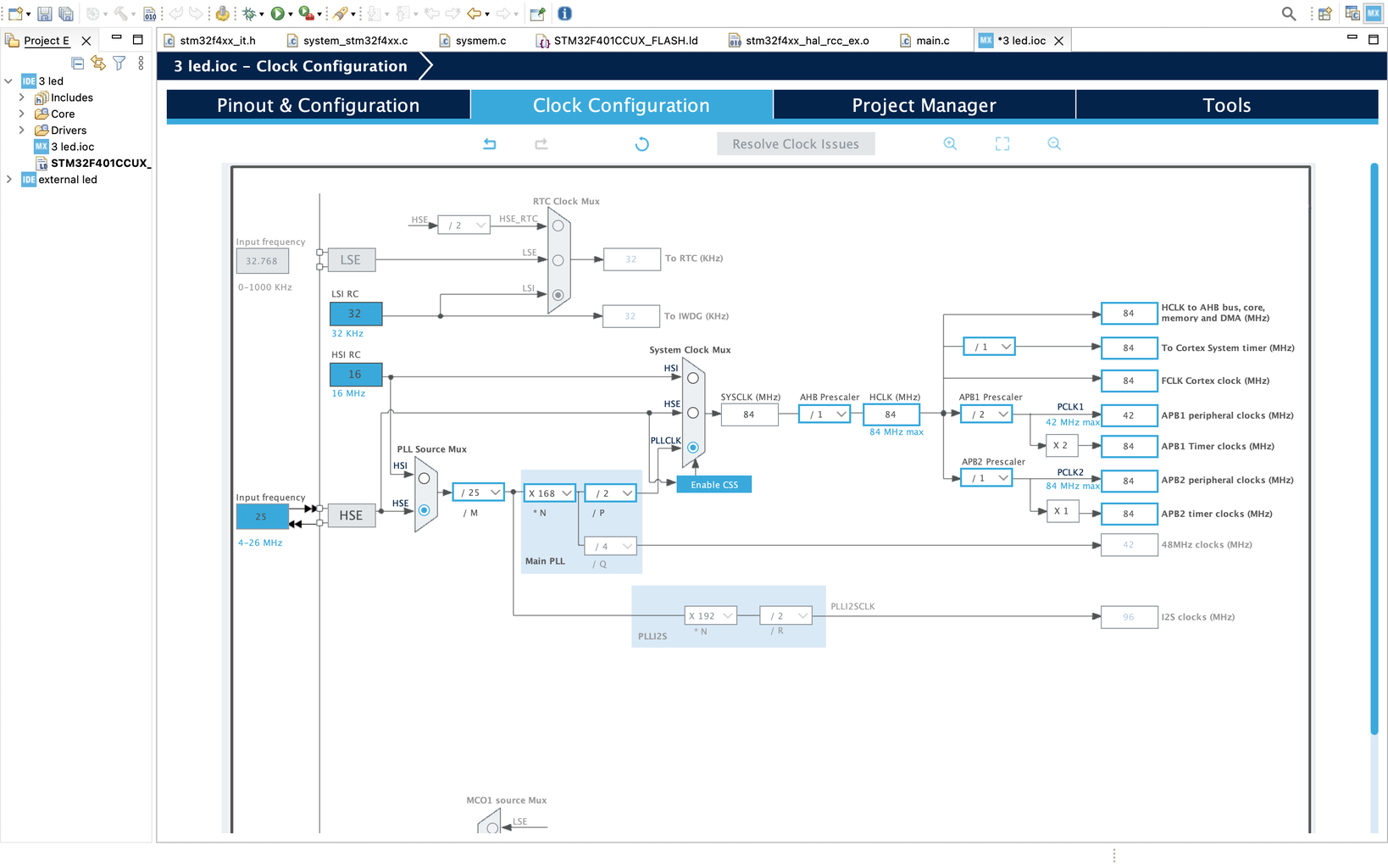 Three External LED's Blinking Using HAL Programming : 8 Steps ...