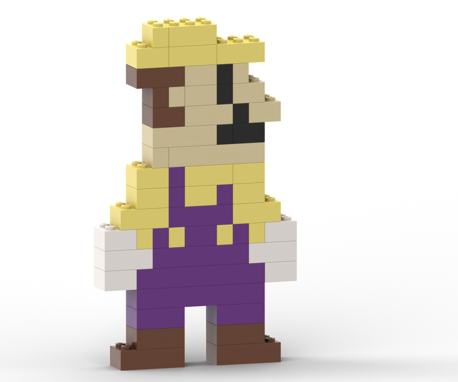 How to Build Super Mario Bros Wario Lego Pixel Art - Stop Motion Video Prop