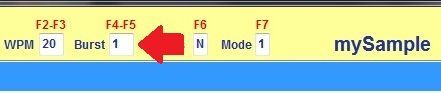 Speed (F2-F3) and Burst Size (F4-F5)