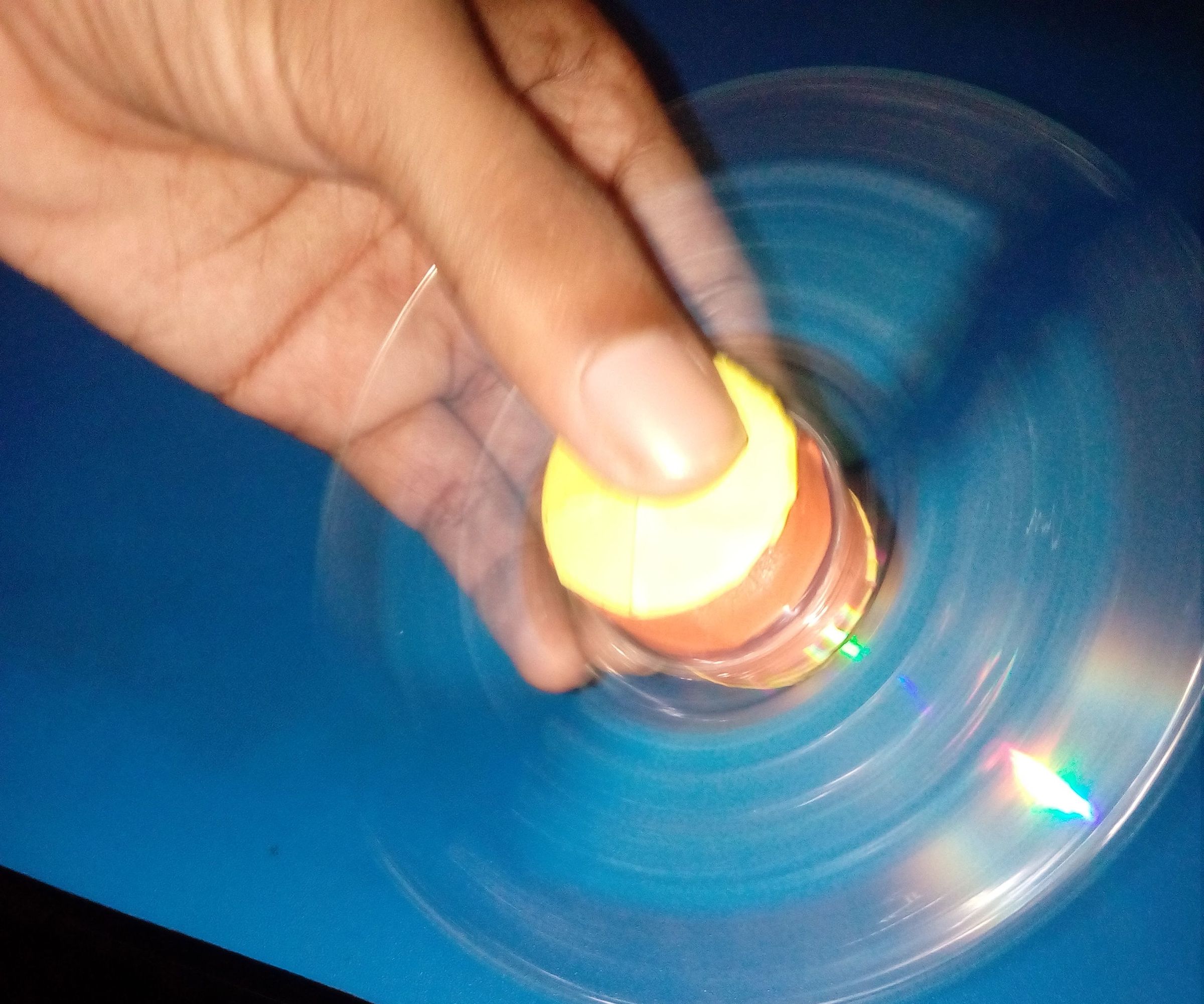 Rainbow Fidget Spinner From Old CD Without Bearing 