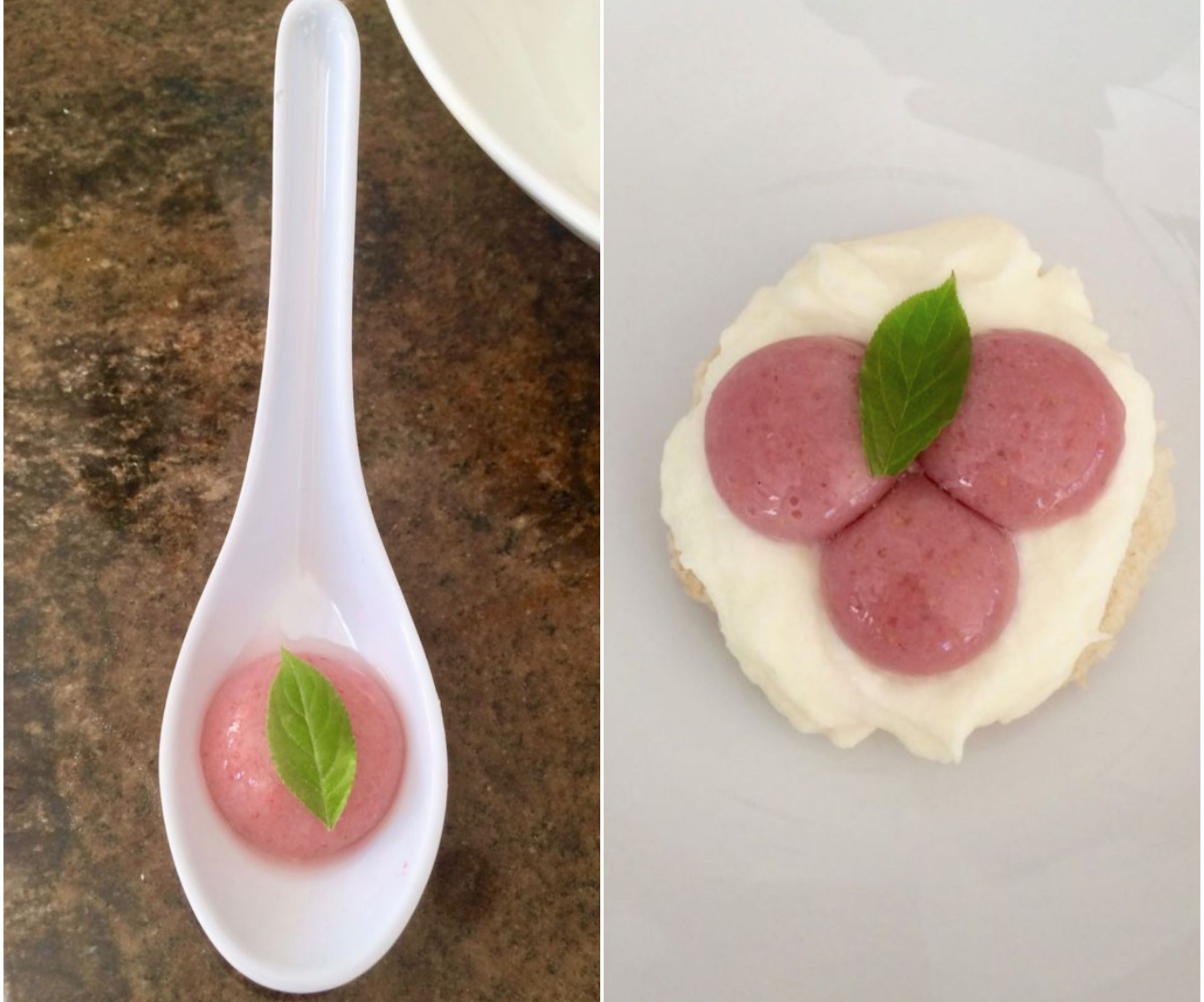 Spherified Strawberry Shortcake