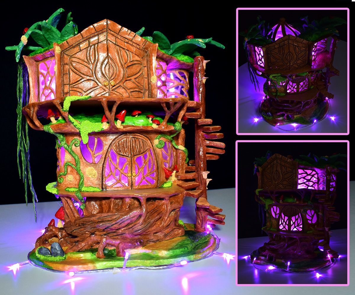 ♡ DIY Fairy Tree House Lamp Recycling TRASH ♡