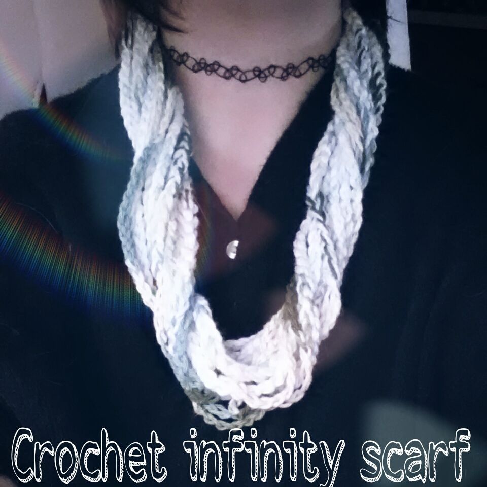 Crochet or Knitted Infinity Scarf
