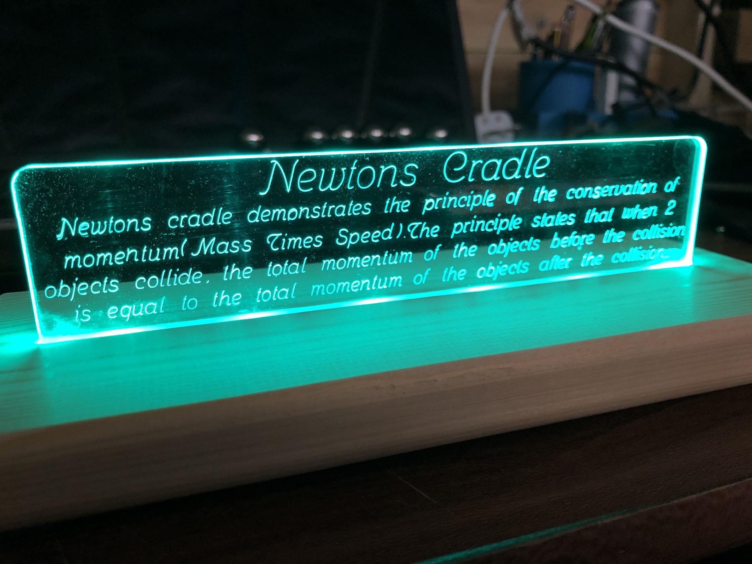 Newtons Cradle With Edge Lit Explanation 8 Steps (with Pictures) Instructables