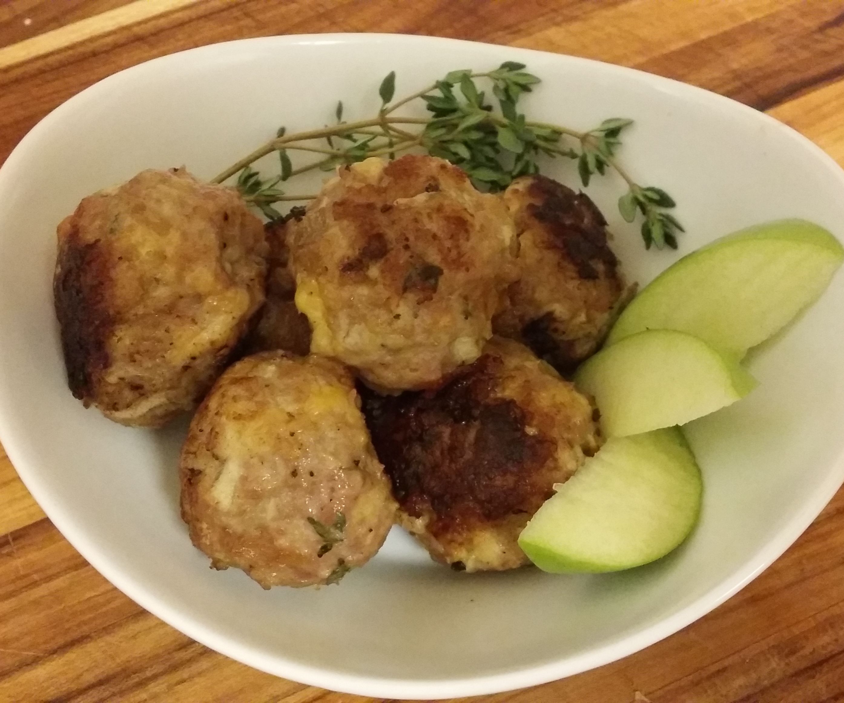 Apple Cheddar Pork Meatballs