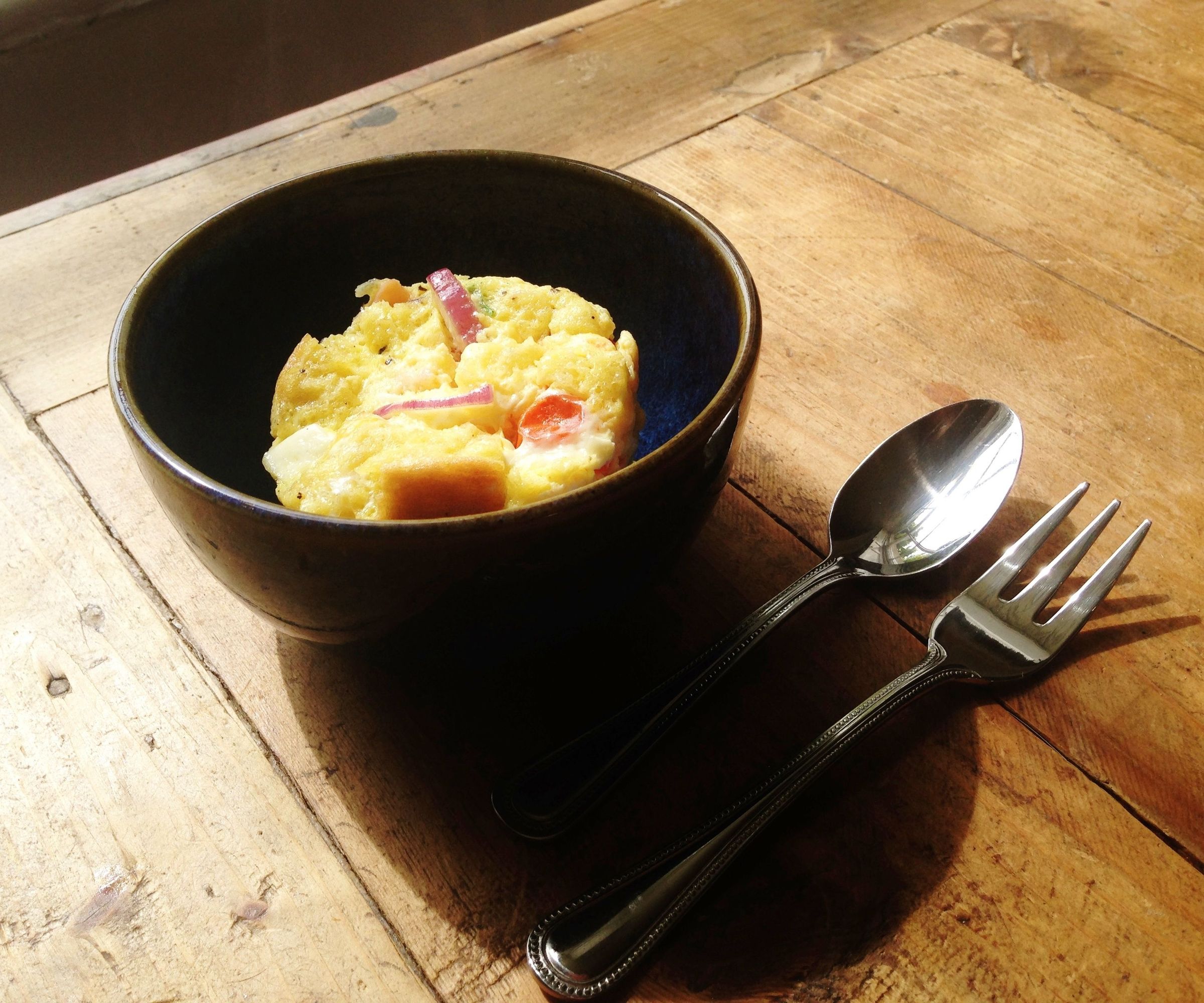 1 Minute Microwave Salmon Quiche in a Cup