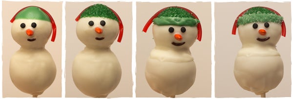 How to Make Snowman Christmas Cake Pops: Step 4