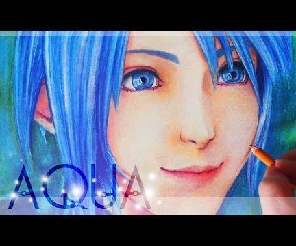 Aqua - Kingdom Hearts - Colored Pencils Painting Process