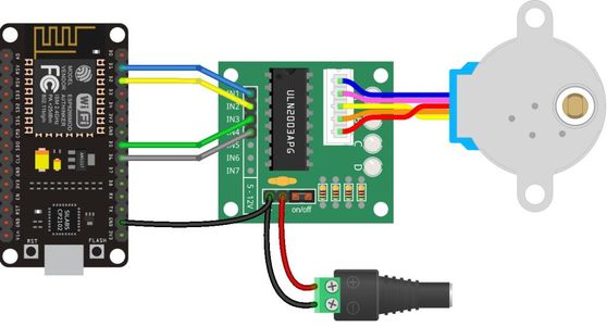 Wire Stepper Motor to the ESP8266 Board