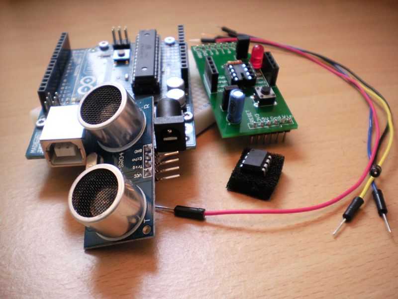 Ultrasonic Range Finder with an ATtiny85 (With Shield)