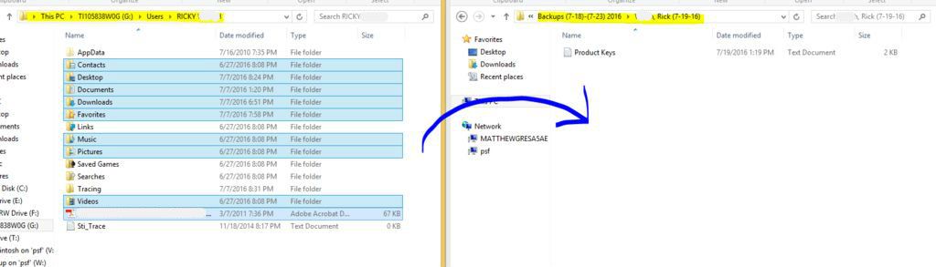 Backup User Data and Product Keys