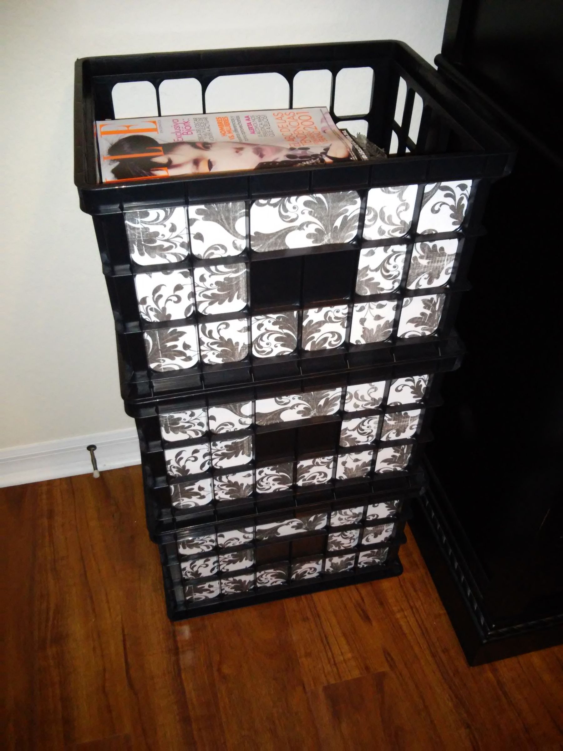 File Crate Storage Column 4 Steps Instructables
