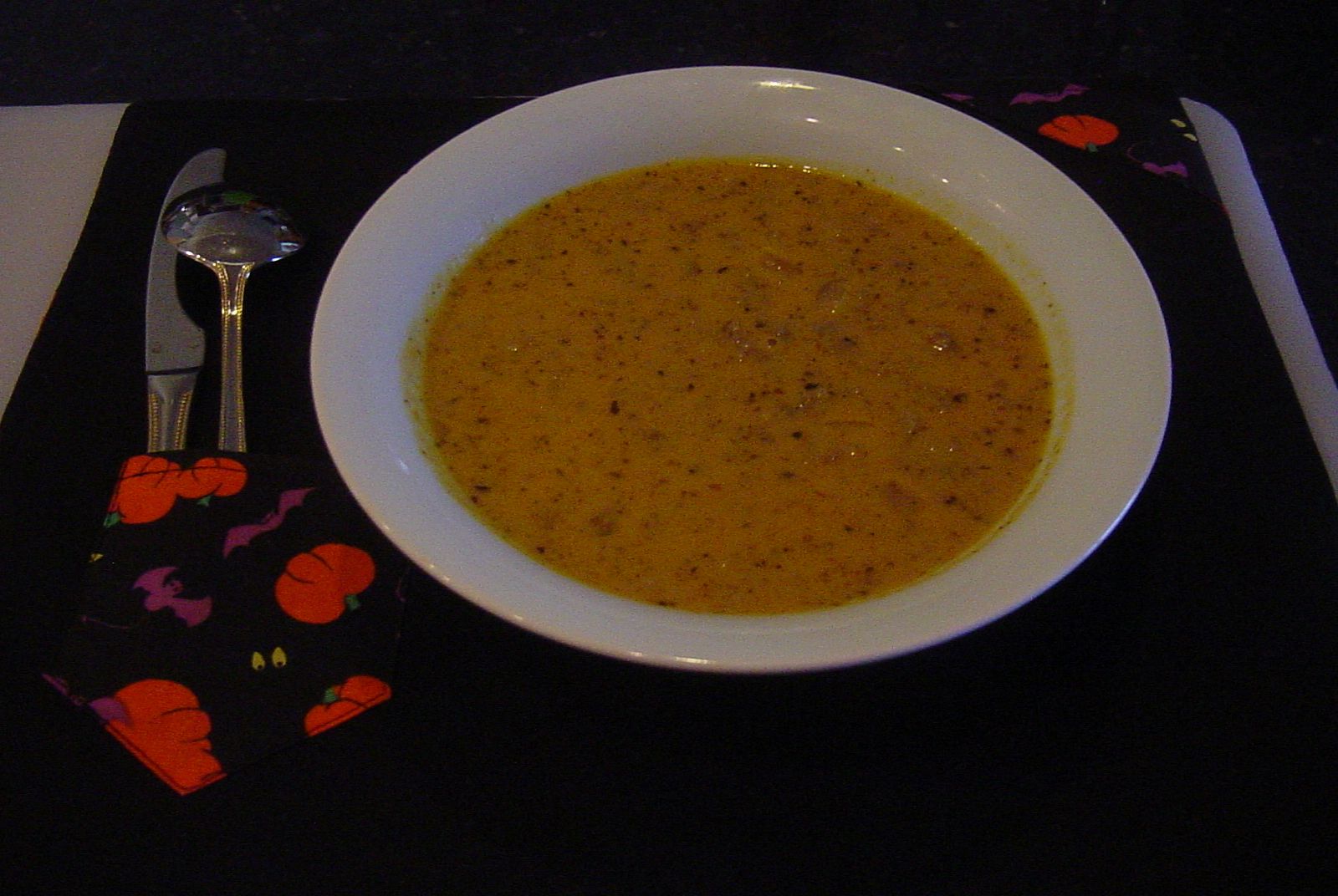 Ghoul-icious Sausage and Pumpkin Soup....It's Spook-tacular