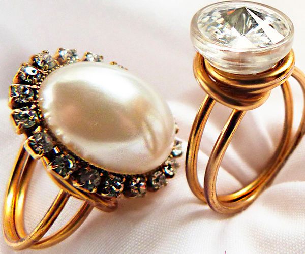 Anillos De Alambre Con Botones