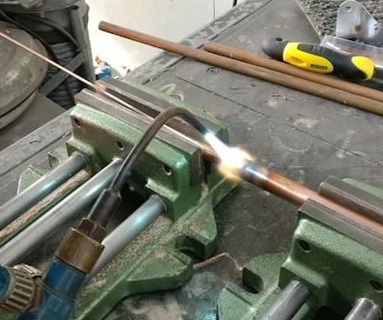 Brazing a Copper Pipe Lamp