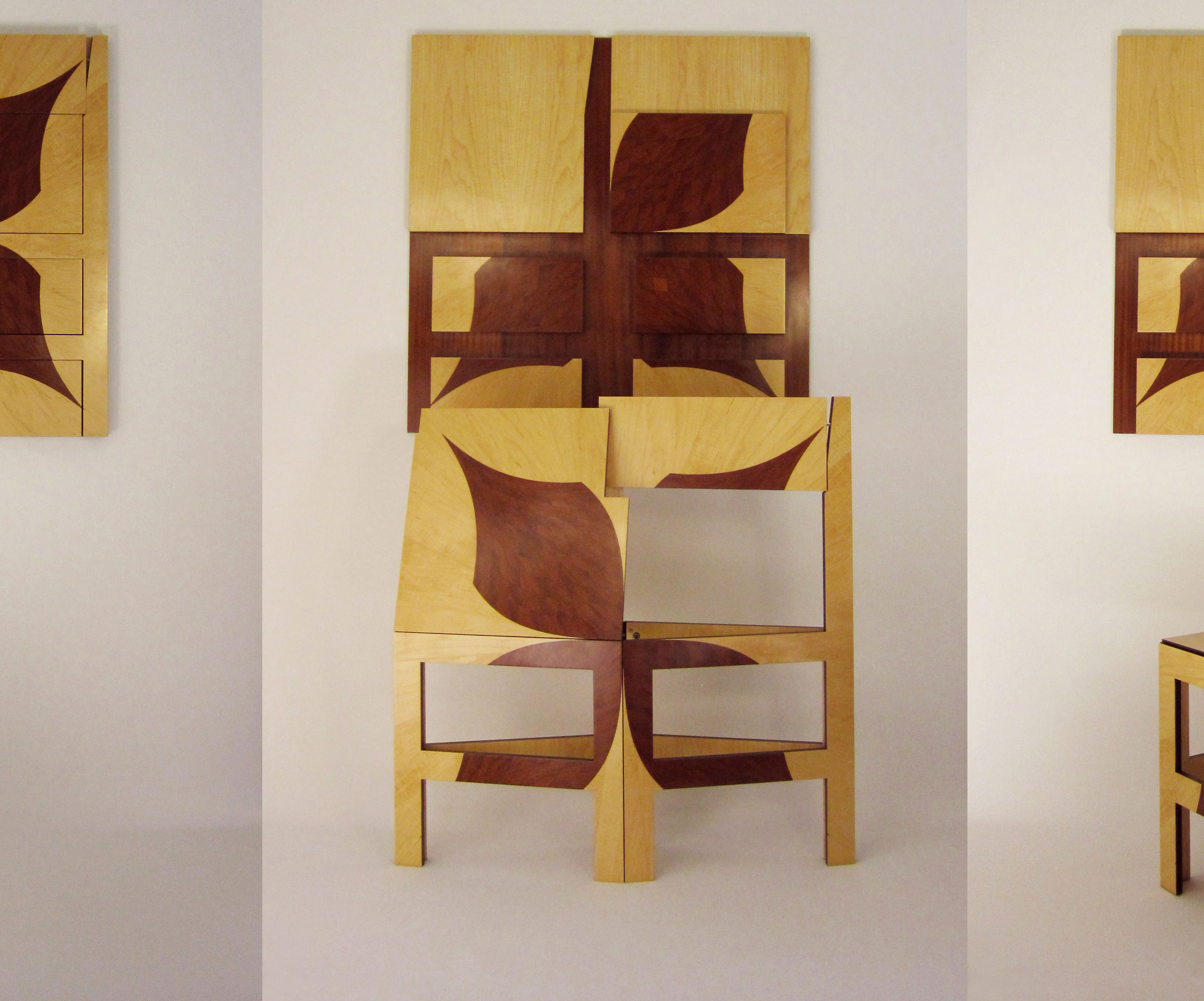 Facet Chair- Double-bevel laser marquetry