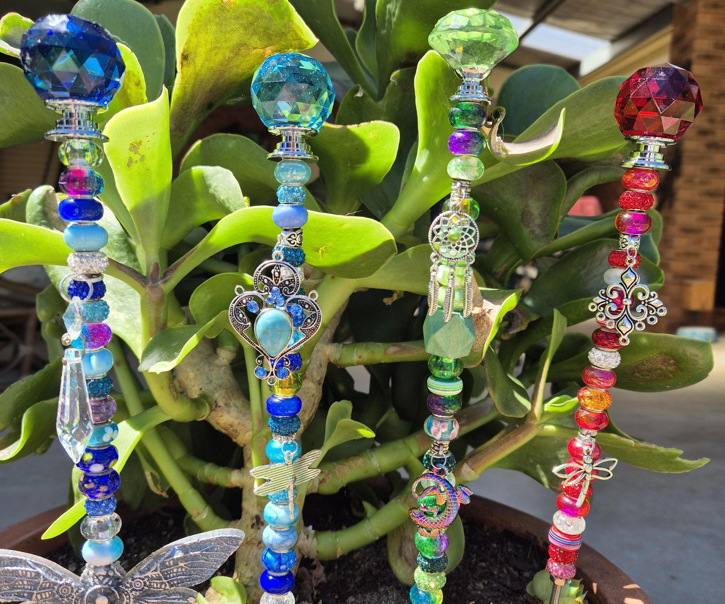 How to Make Beaded Garden Stakes Using Recycled Jewellery