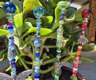 How to Make Beaded Garden Stakes Using Recycled Jewellery