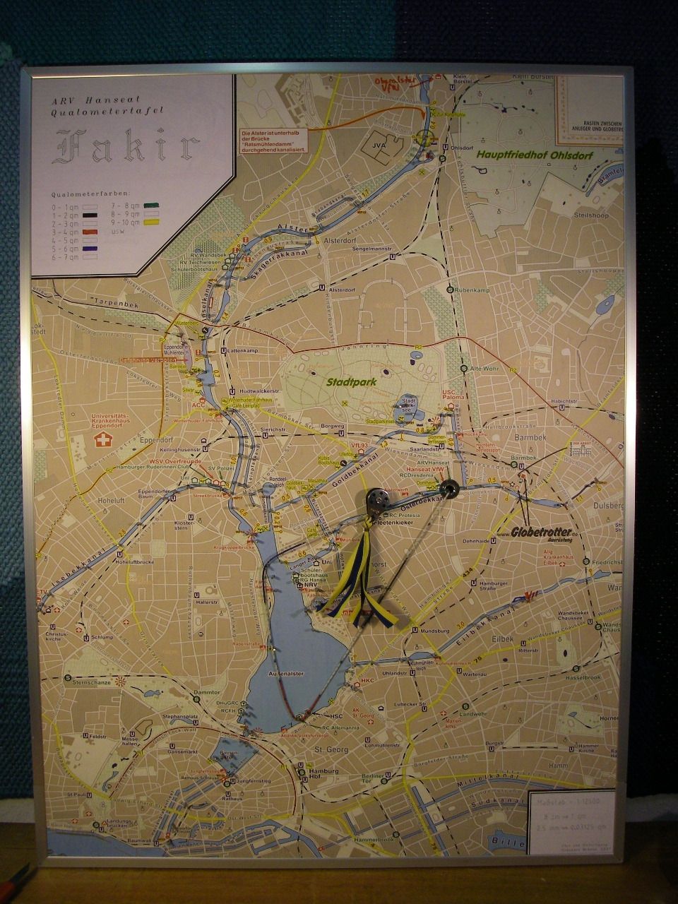 Map With Integrated Distance Meter