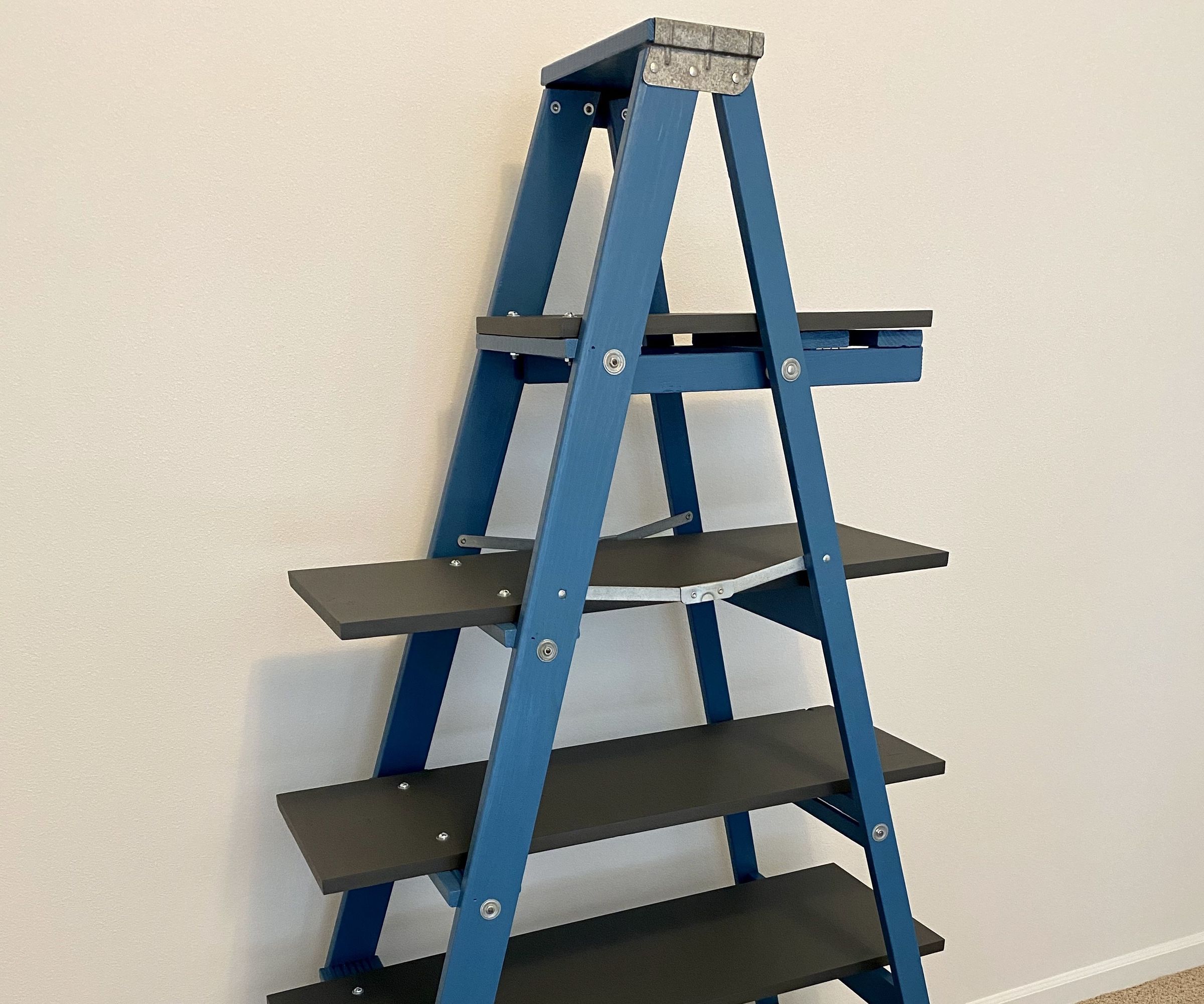 Upcycled Wooden Ladder Bookshelf