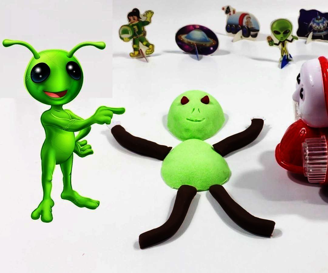 Kinetic Sand Slime - Alien Space Toy Kinder Joy Play Doh Toys