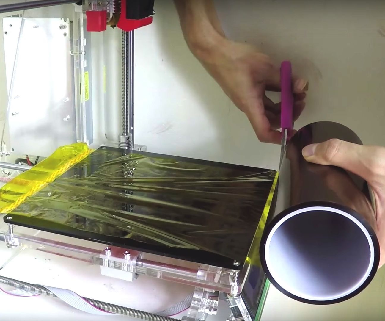 Installing Kapton Tape (20CM) on Aluminum Bed