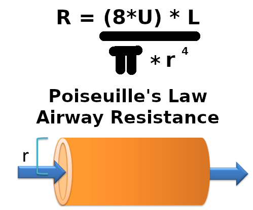 Python - Poiseuille's Law (Airway Resistance)