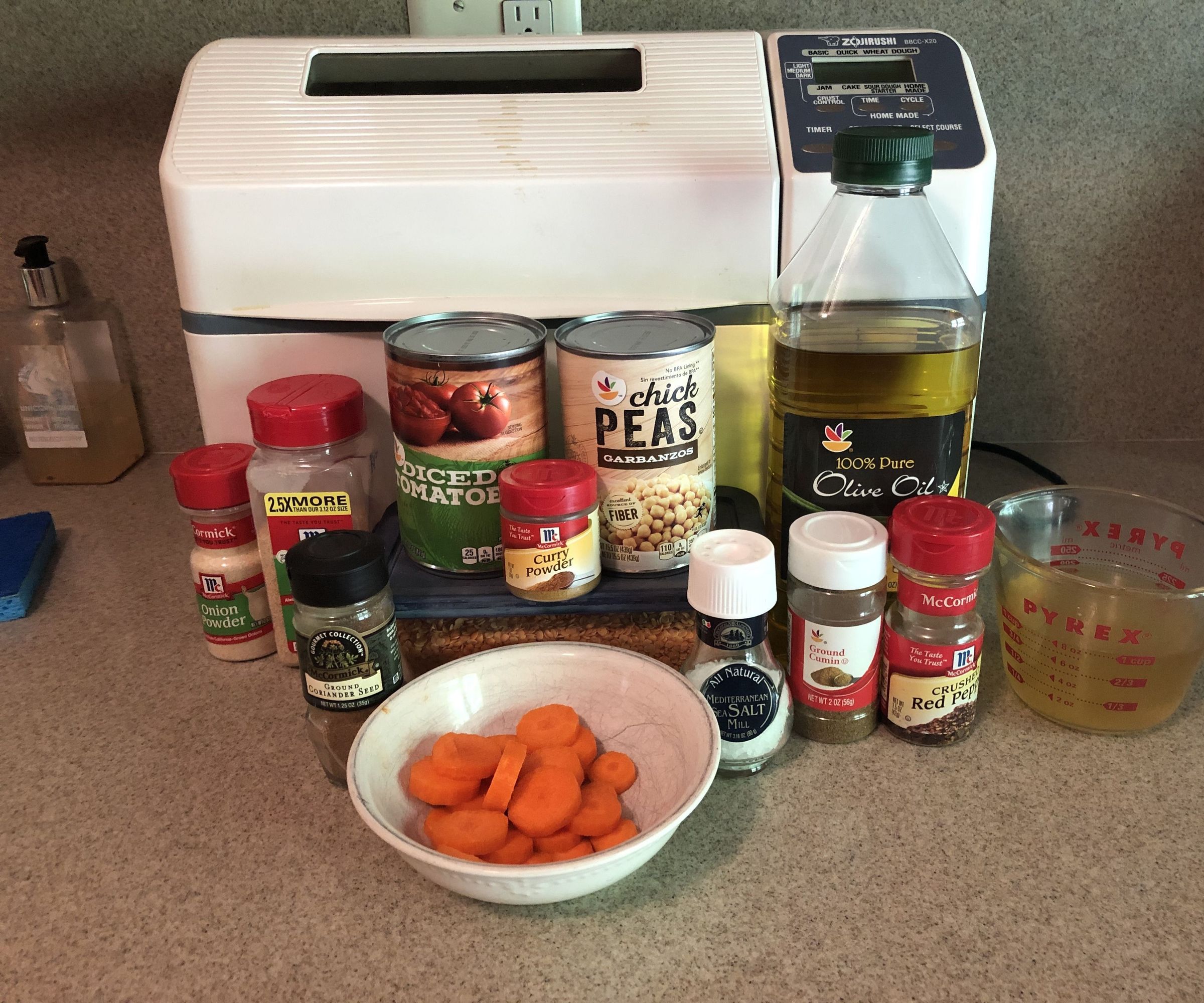 Easy Lentil Chickpea Stew - in the Bread Machine