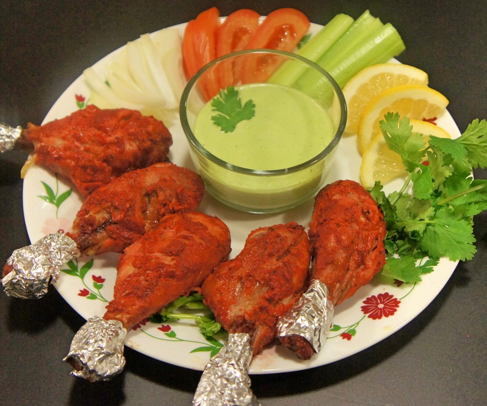 Tandoori Chicken in the Oven With Coriander Yogurt Dip