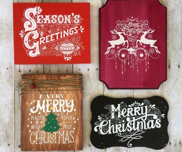 DIY Screen Printing Custom Wooden Christmas Signs