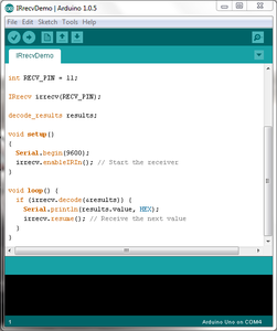 Project Step 1: Read  Your IR  Remote Button Value Using Serial Monitor.