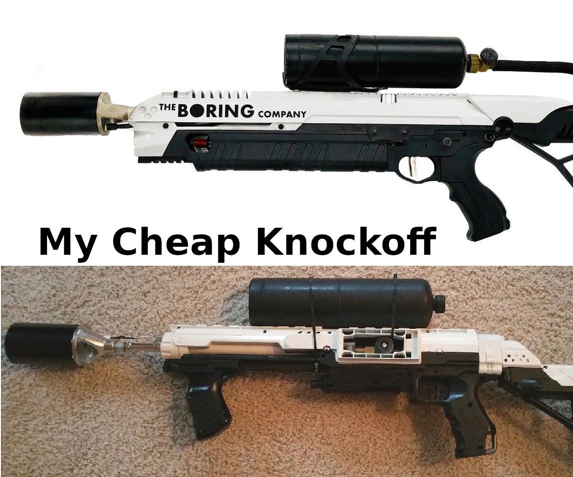 How to Make a Boring Company "Not a FlameThrower" Nerf Knockoff