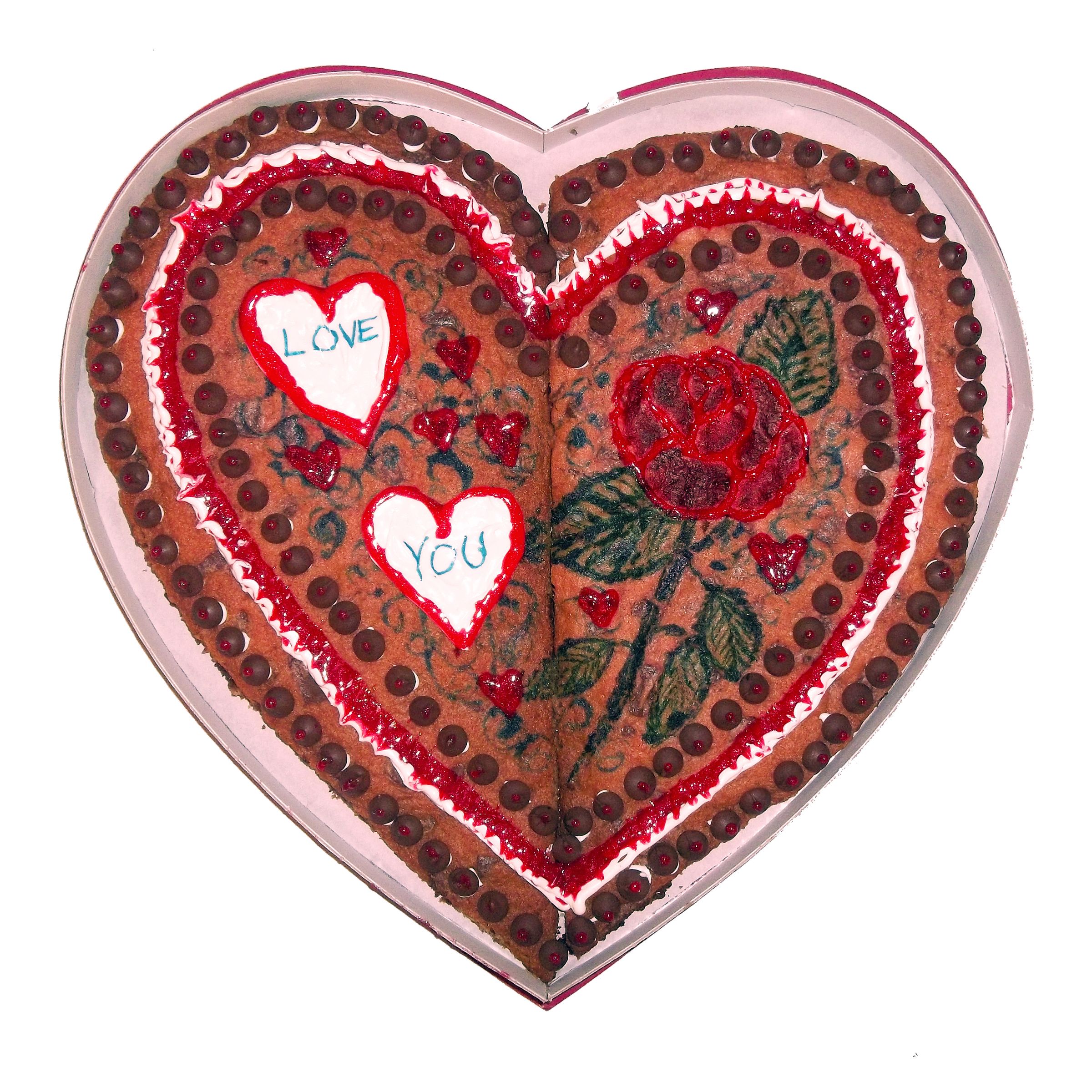 Giant Heart Shaped Chocolate Chip Cookie