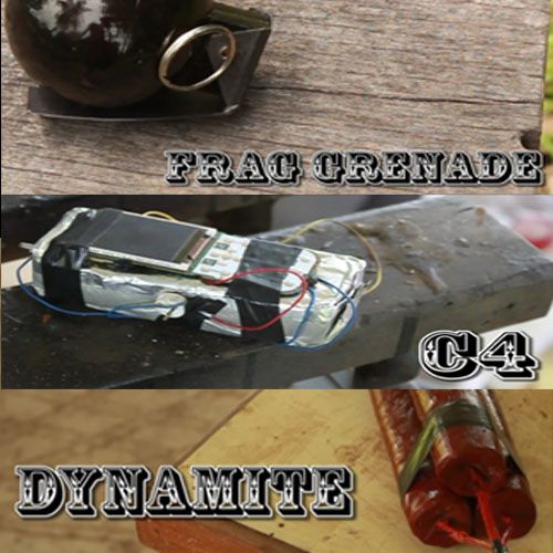 Frag Grenade, C4, dynamite Props (Easy)