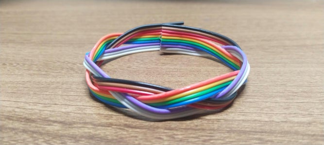 Mystery Braid Wrist Band For Electronics Enthusiast With Ribbon Cable Mystery Braid Wrist Band For Electronics Enthusiast With Ribbon Cable