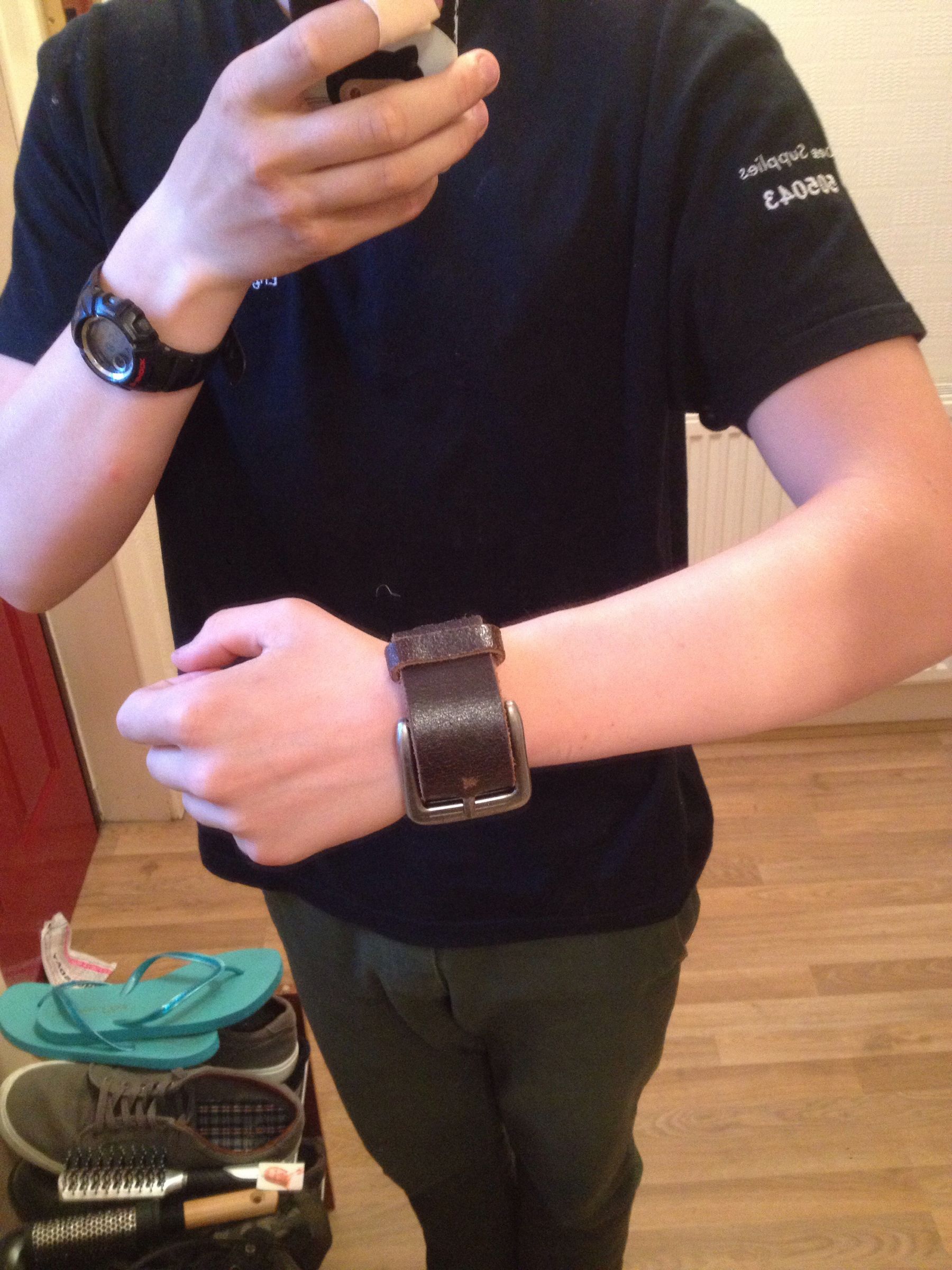 Leather Belt Bracelet