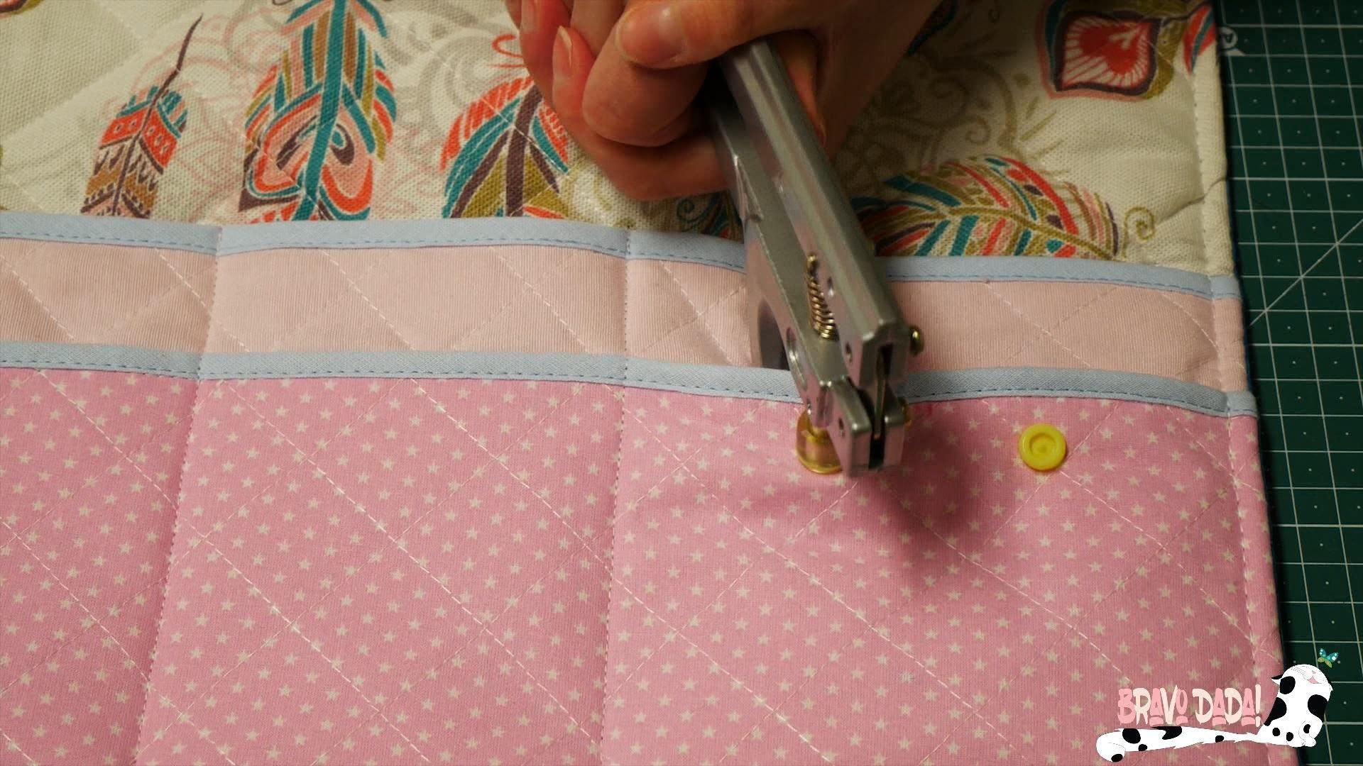 DIY How to Make a Quilted Sewing Machine Mat With Pockets and Thread