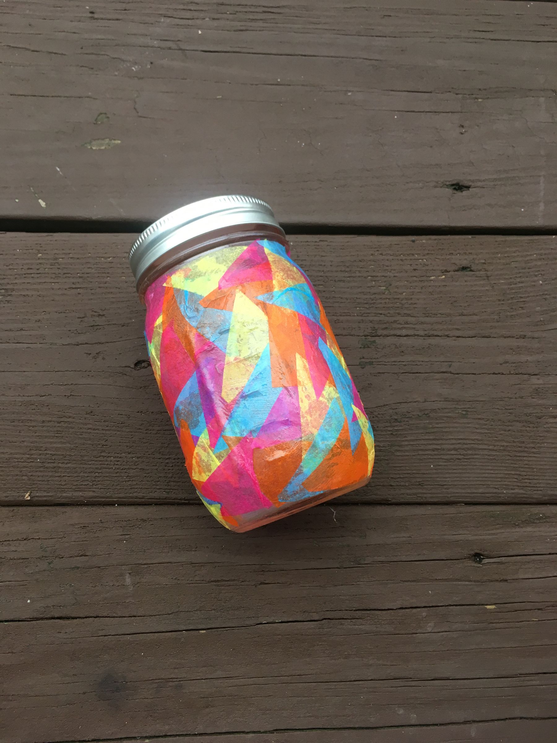 Tissue Paper Mason Jar!
