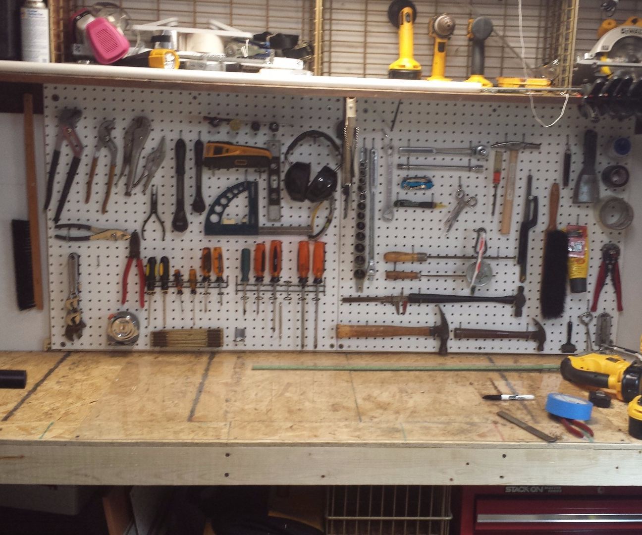 Workbench in closet