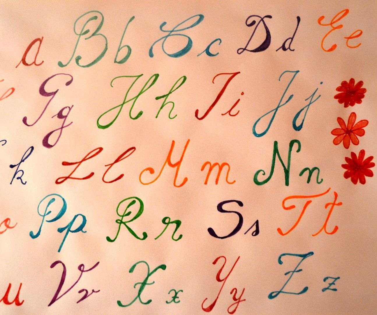 Handwriting Tutorial - Alphabet in Colours