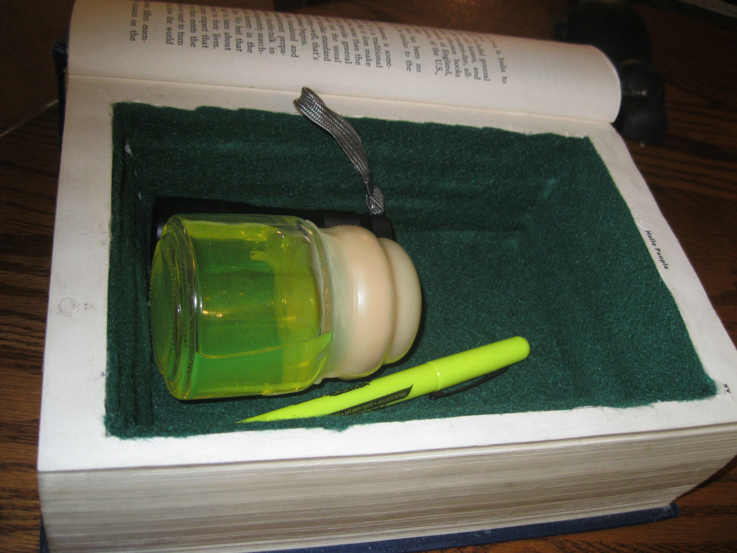 Hollow Book, Invisible Ink, Black Light