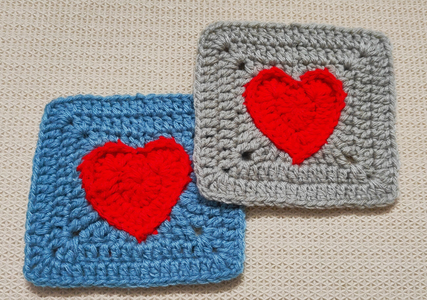 How to Make a Crochet Heart to Solid Granny Crochet Square