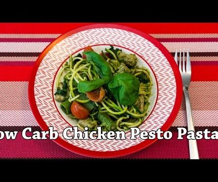 Low Carb Chicken Pesto Pasta With Zucchini Noodles 