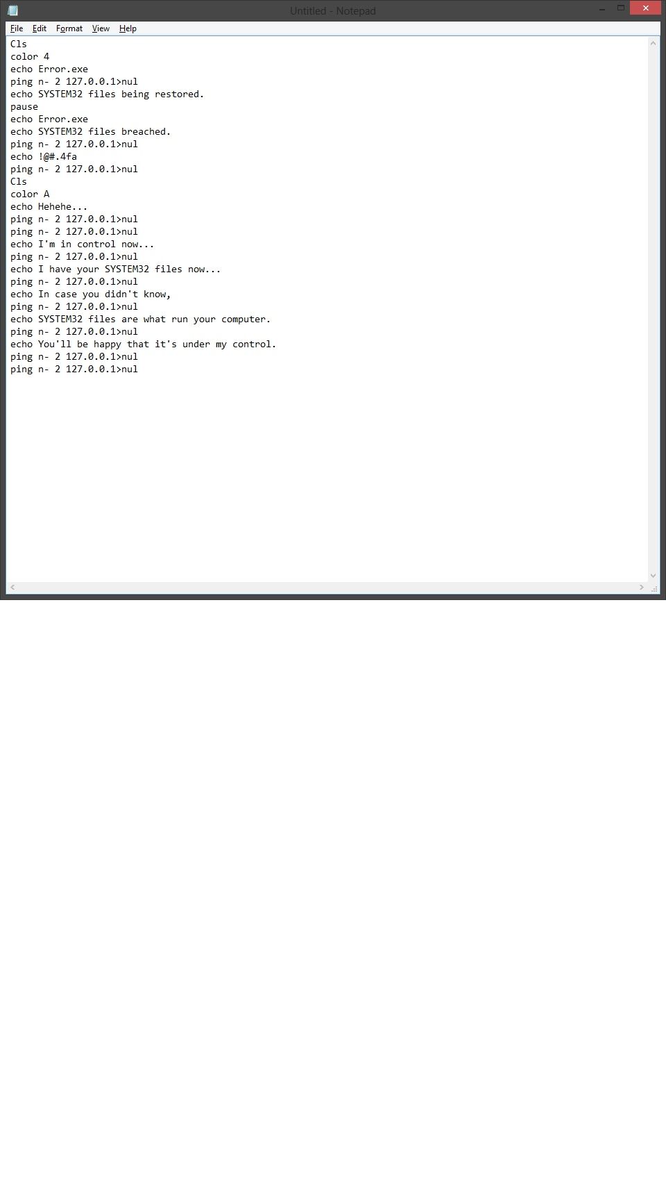 The Ultimate Fake Virus Via Notepad : 9 Steps - Instructables