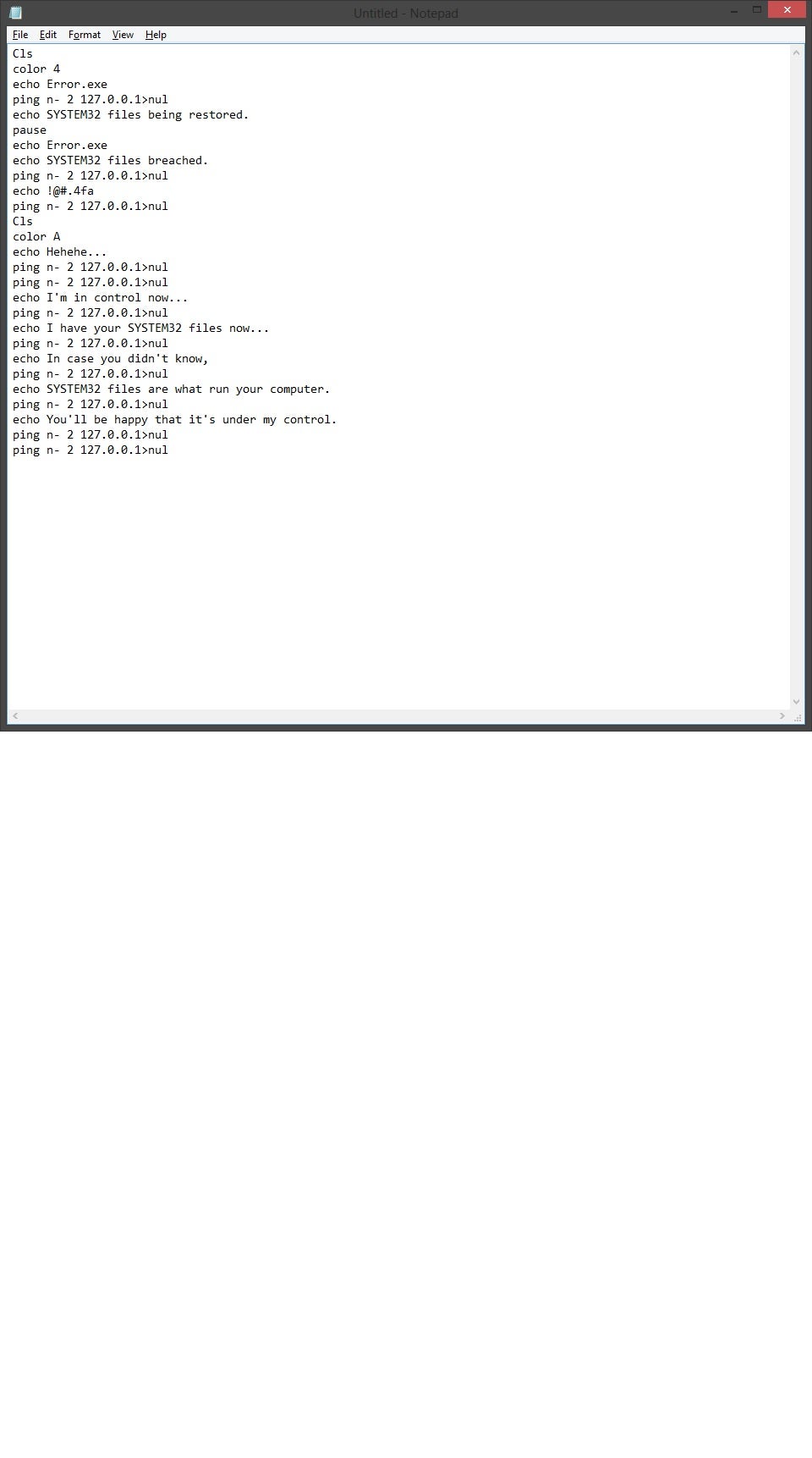 Step 6: SYSTEM32 Files and Fake Hacker Talks