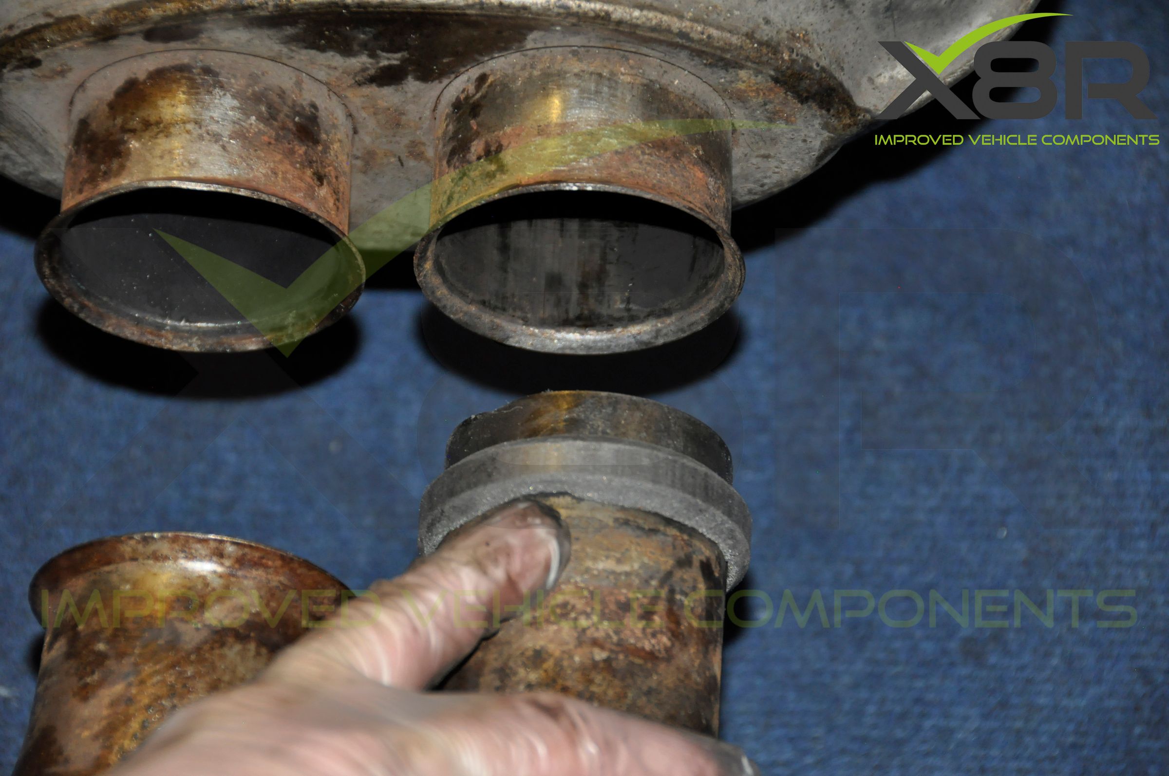 BMW E46 M3 Exhaust Muffler Back Box Flange Rusted Corroded Flanges