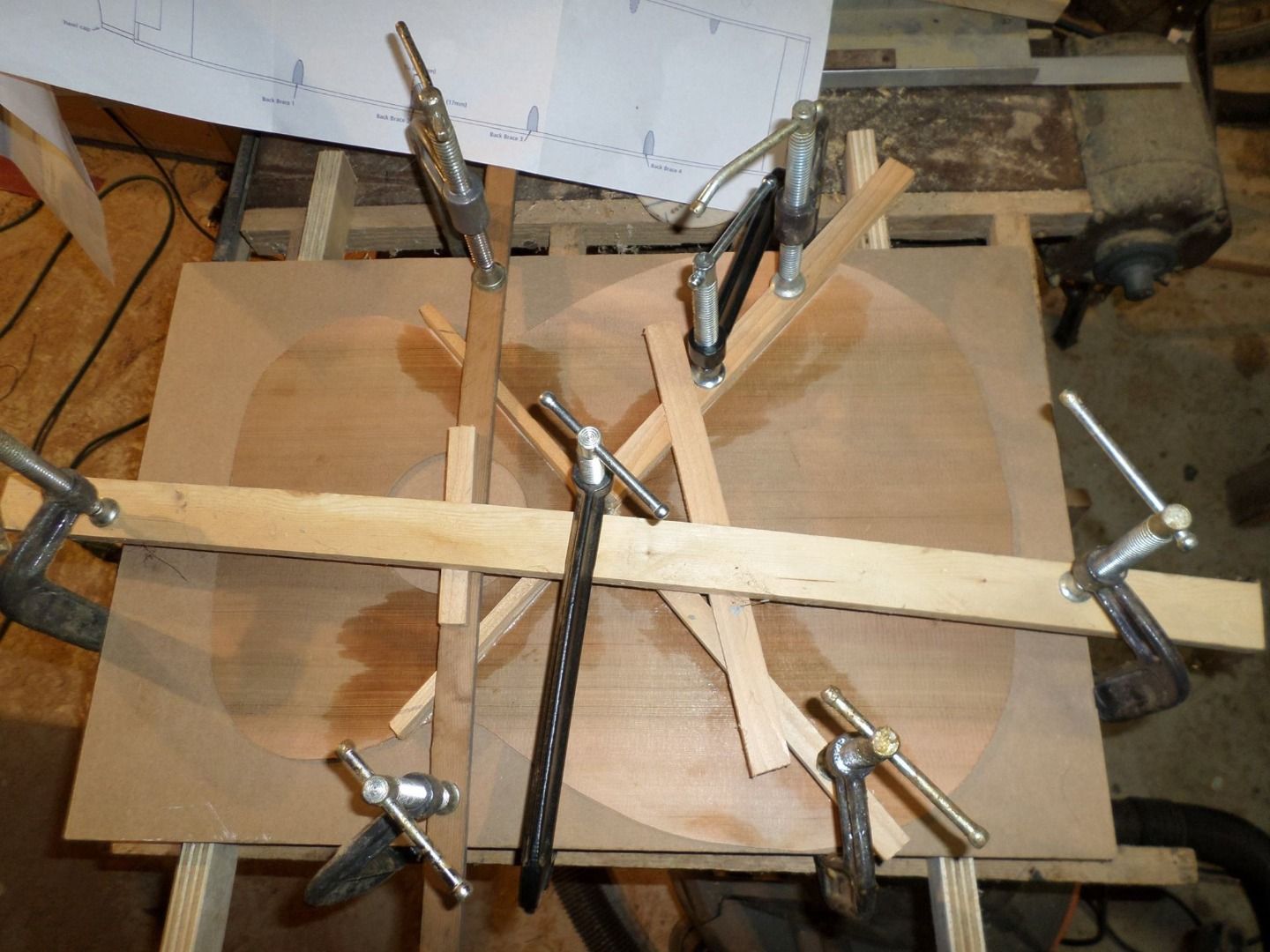 Sound Hole, Rosette, Back Inlay Strip and Bracing