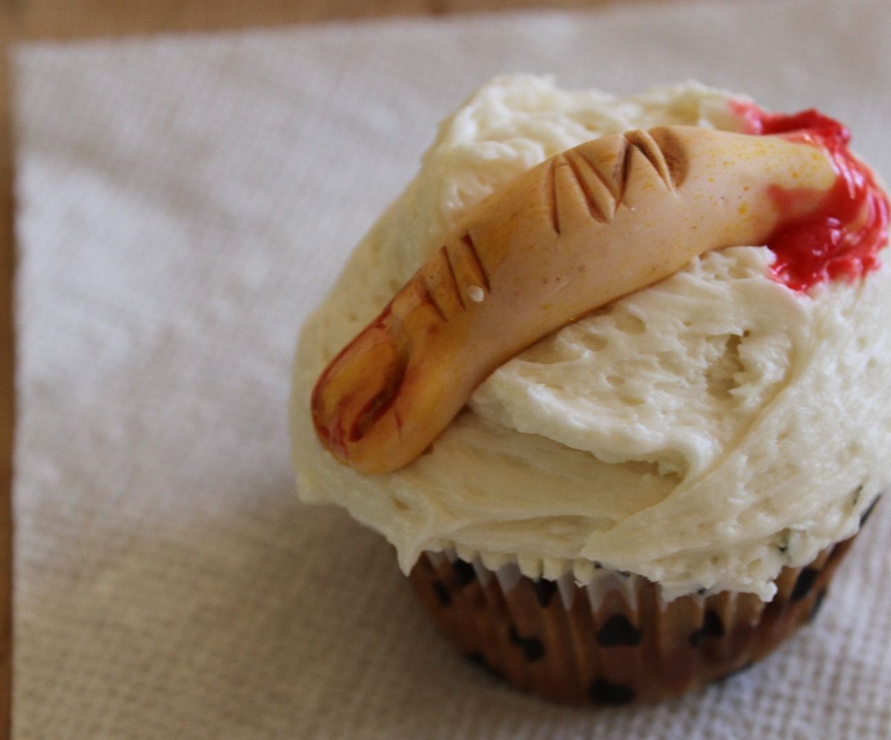 Bloody Finger Cupcakes