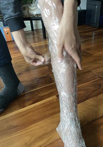 Wrap Leg in Plastic Wrap