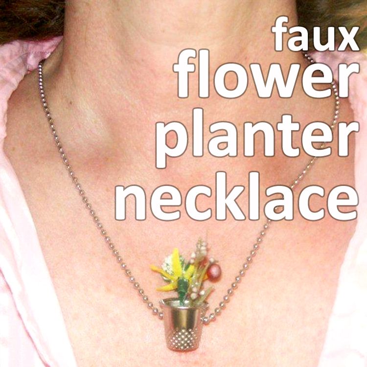 Faux Flower Planter Necklace